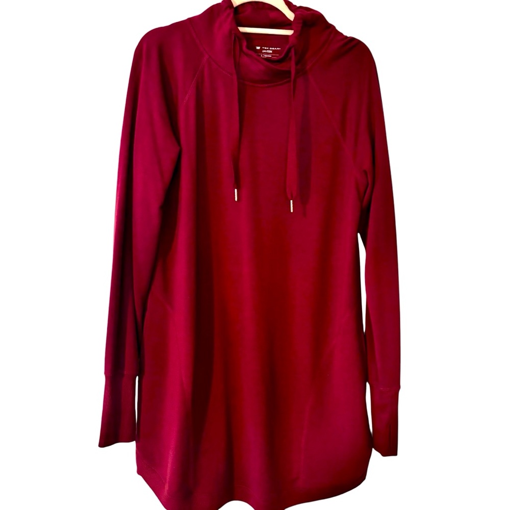 Tek Gear Women's Maroon Long Tunic/Sweatshirt Lightweight L Like New
